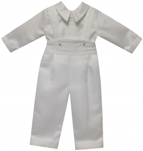 BOYS CRHISTENING JUMPER SUIT W/ LONG TIE